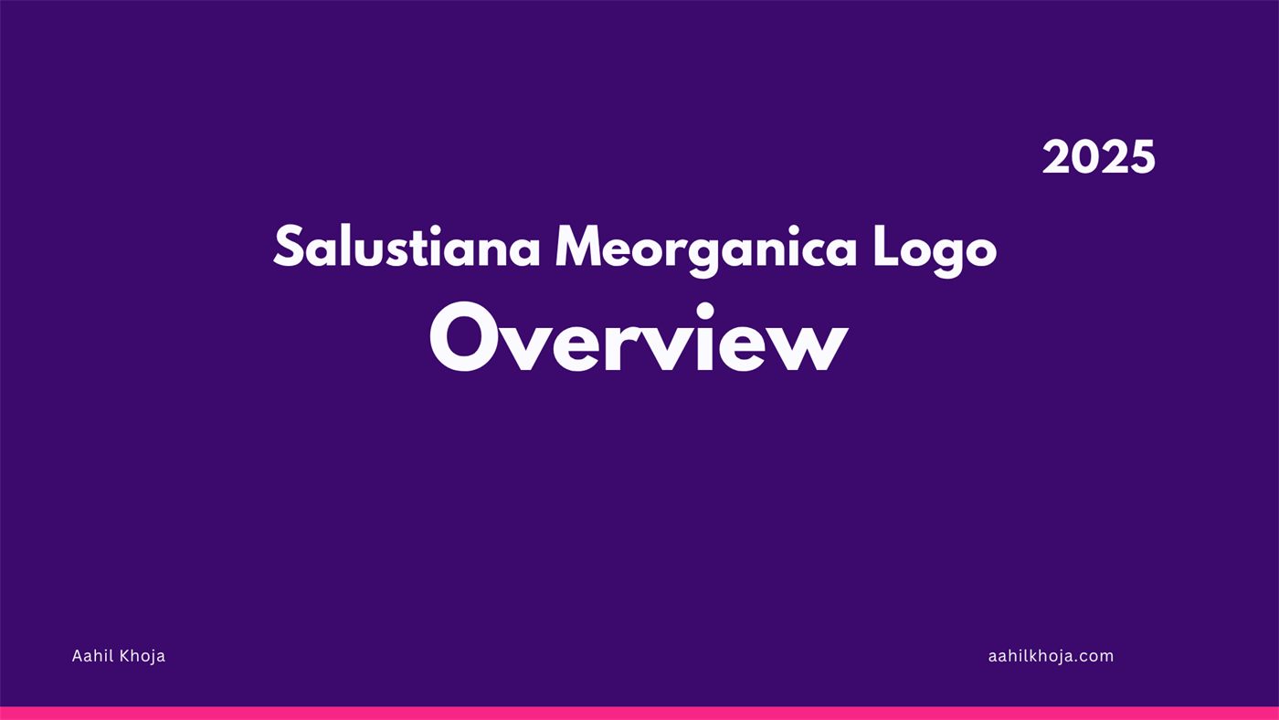 Title slide for the Salustiana Meorganica logo and campaign development deck