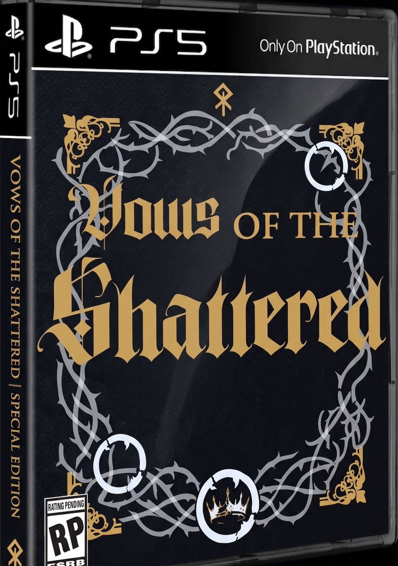 PS5 game case mockup with the Vows of the Shattered cover art